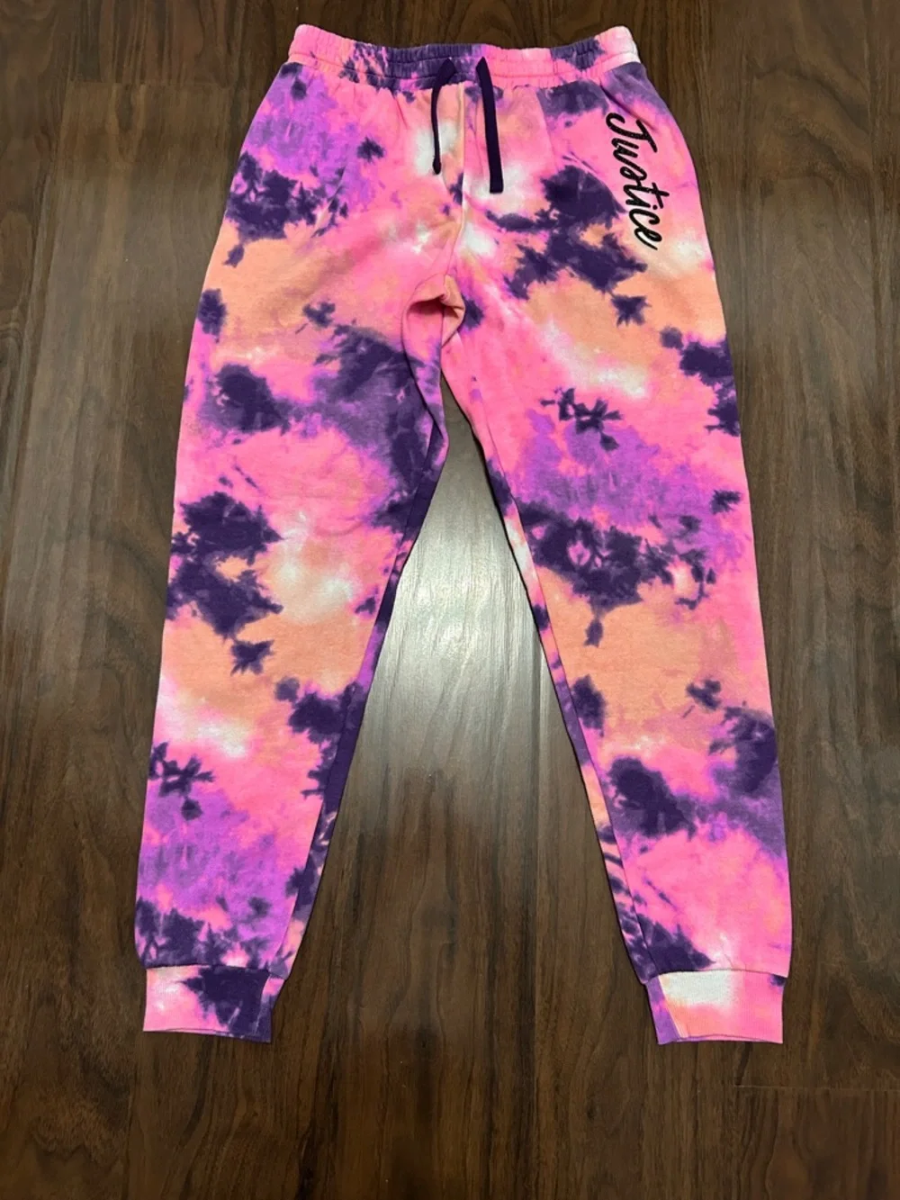 Justice Pink and Purple Tie-Dye Joggers